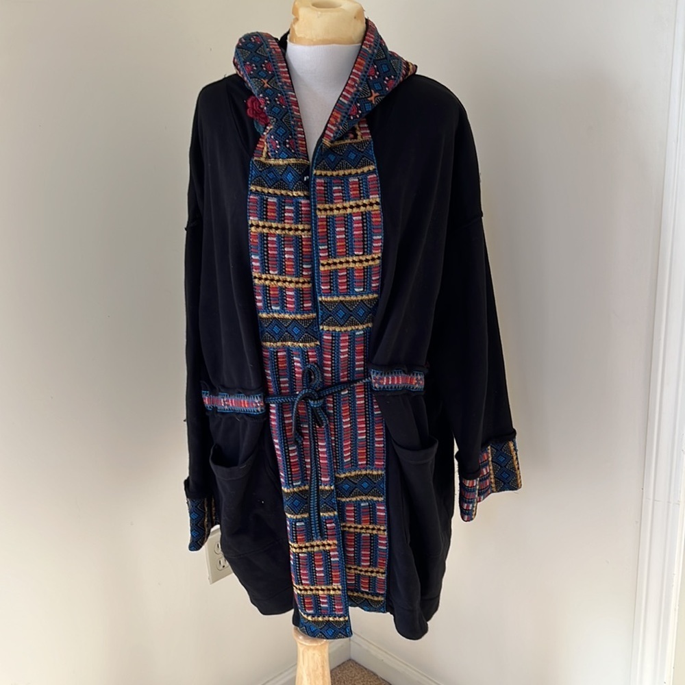 NWT! Johnny Was XL Tia embroidered hooded anorak coat.